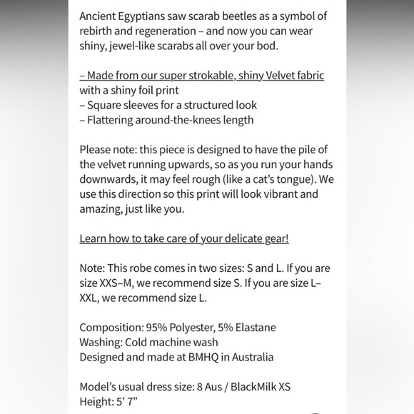 NWT BlackMilk Jewelled Scarab Velvet Robe Kimomo Top - Picture 7 of 10